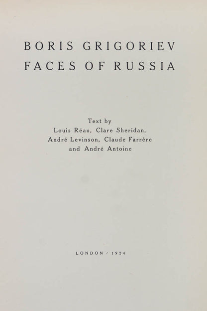 Grigoriev's wonderful work here printed specially for one of Broadway's most successful producers of the 1910s and 1920s. 