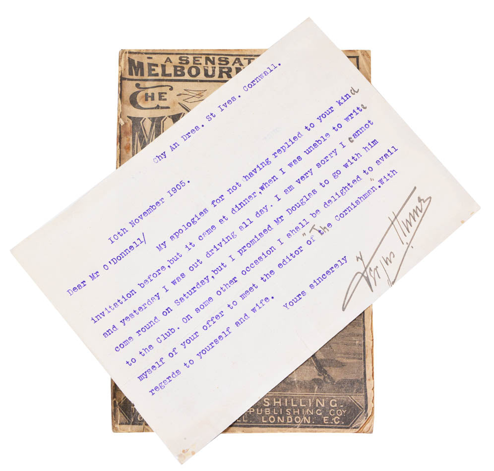An attractive early issue of this classic of Victorian detective fiction, further enhanced by a letter from the author to Mr O'Donnell. 