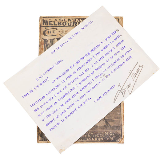 An attractive early issue of this classic of Victorian detective fiction, further enhanced by a letter from the author to Mr O'Donnell. 