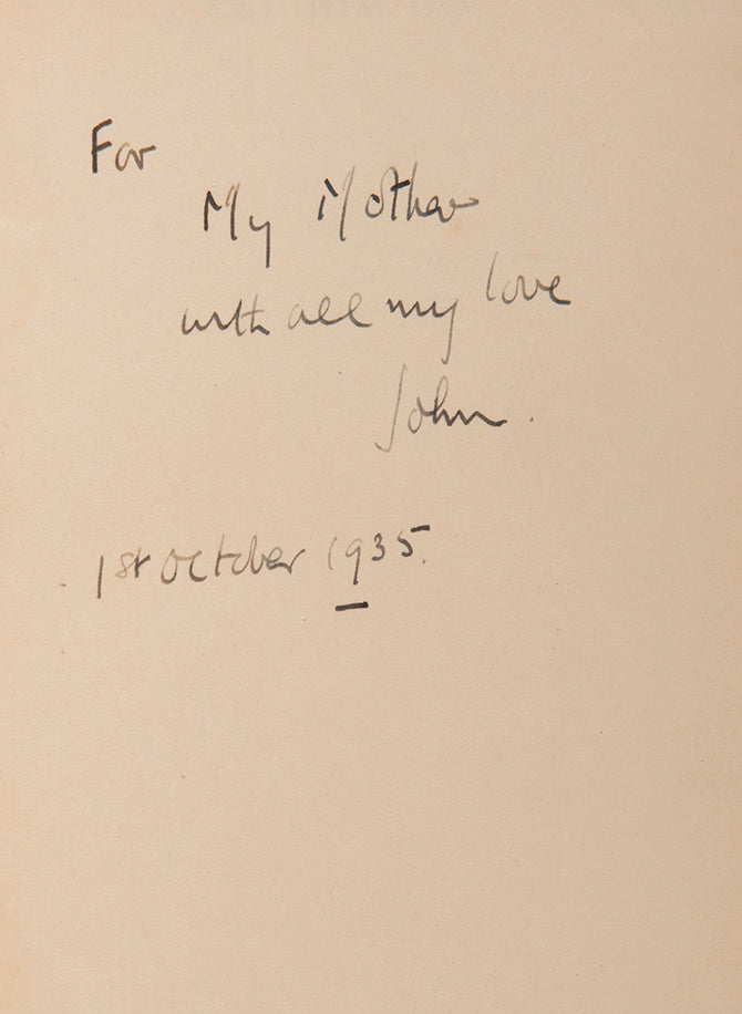 Signed presentation copy to the author's mother