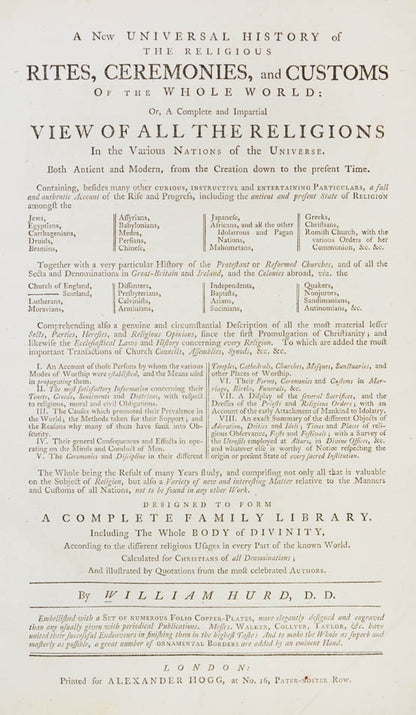 An interesting survey of various religions and their customs. Illustrated with 60 plates which depict various customs of different religions. 