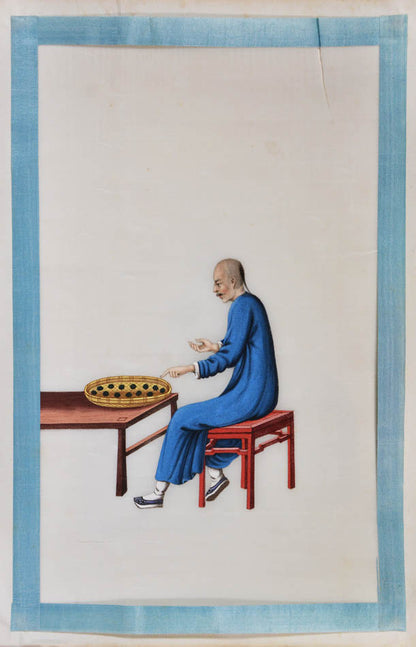 An excellent example of rare Chinese album on pith paper on tea cultivation depicting each process in detail