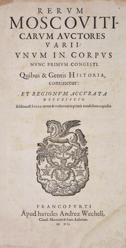 First edition of this compilation containing the first detailed eyewitness ethnography of Russia, a country largely unkown to Europeans at the time. 