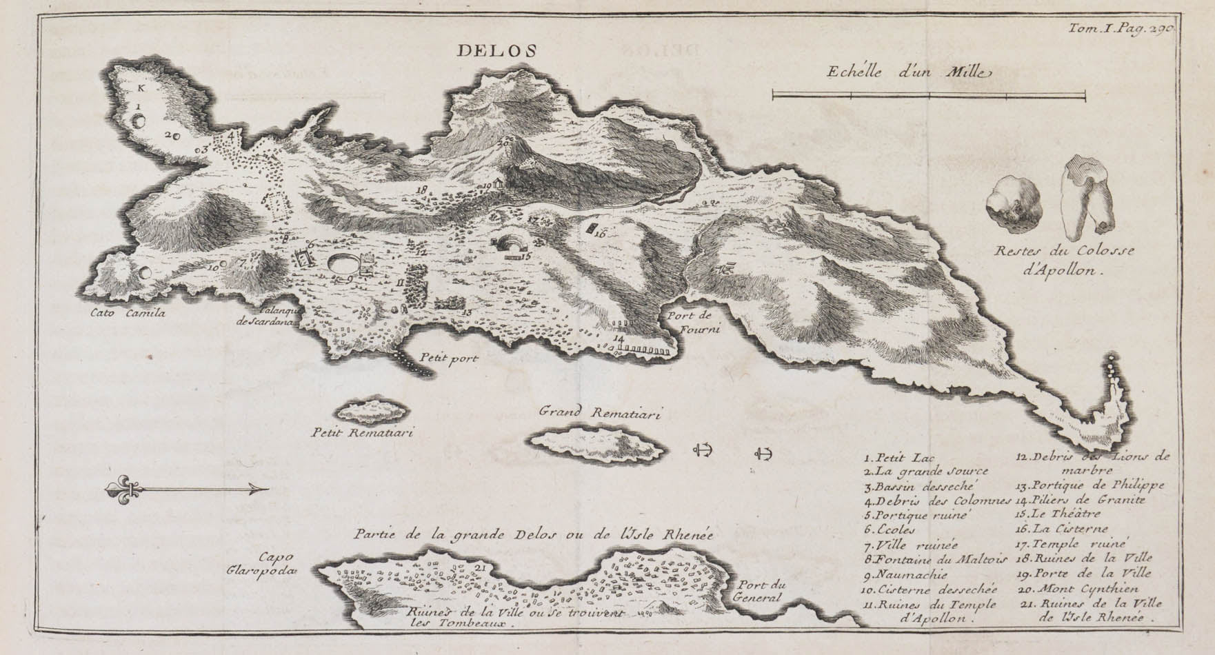 Tournefort visited islands in the Cyclades (Andros, Tino, Delos, Santorini etc.) and  the Northern Sporades (Samos, Mitylene, Skyros, Tenedos). 
