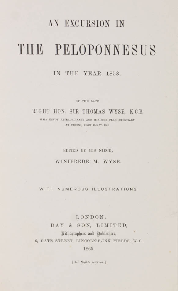 Wyse's describes his travels in 1858 including the state of the countryside and includes much political and economic commentary.
