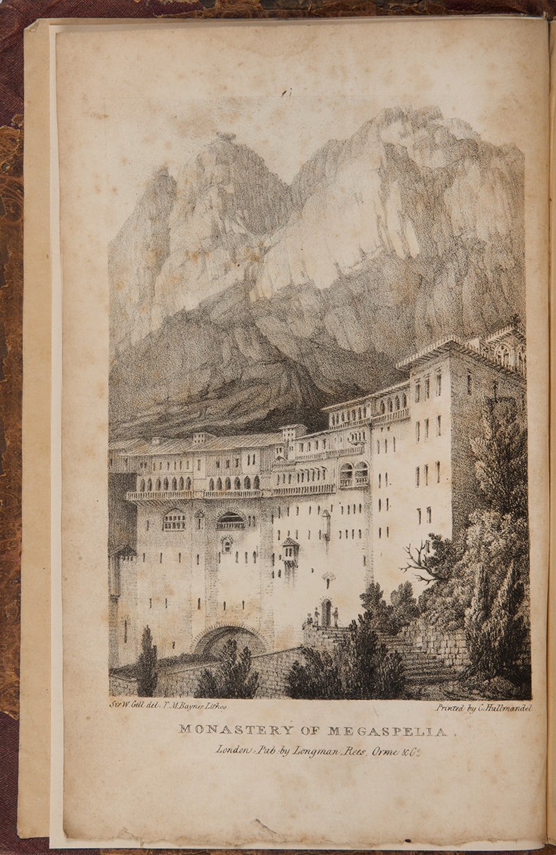 First edition of William Gell's Narrative of a Journey in the Morea. Gell wanted to show what Greece was really like before the revolution.