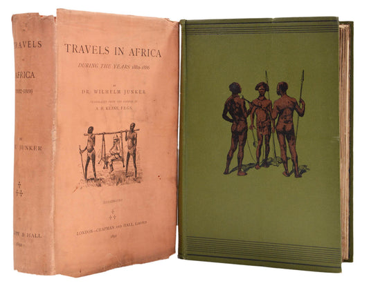 With rare dust wrapper. Junker charted the course of the Congo and its tributaries during his decade in Central Africa.
