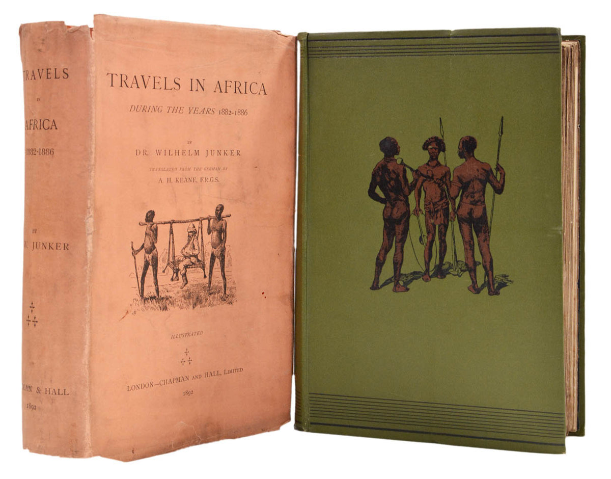 With rare dust wrapper. Junker charted the course of the Congo and its tributaries during his decade in Central Africa.