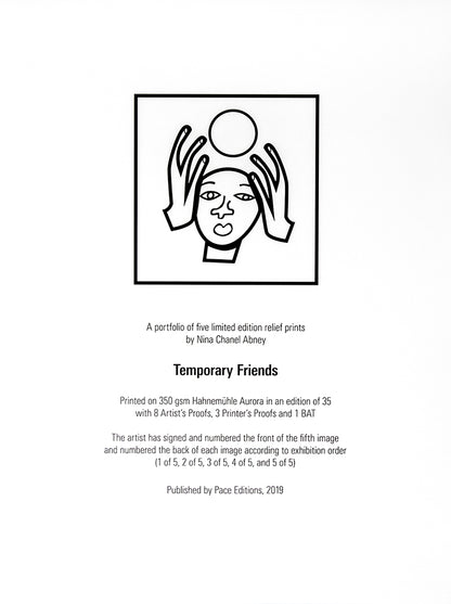 Suite of five relief prints, 2019, signed and numbered from the edition of 35, published by PACE NY