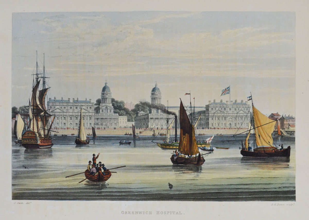 Fine set of classic Thames views. Large paper copy with the plates in 2 states, and superior colouring. Views include Eton, Windsor, Oxford, Richmond.