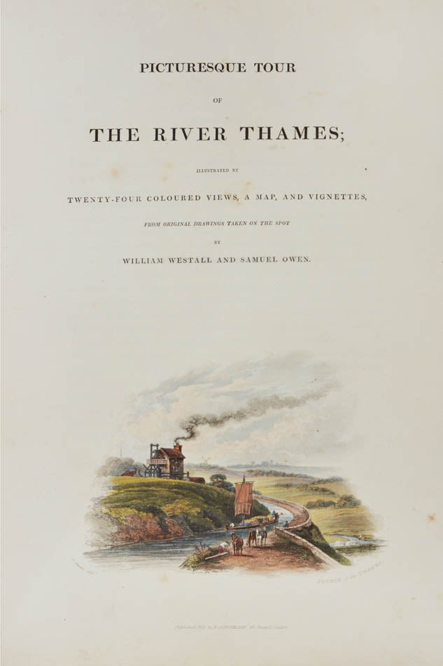 Fine set of classic Thames views. Large paper copy with the plates in 2 states, and superior colouring. Views include Eton, Windsor, Oxford, Richmond.