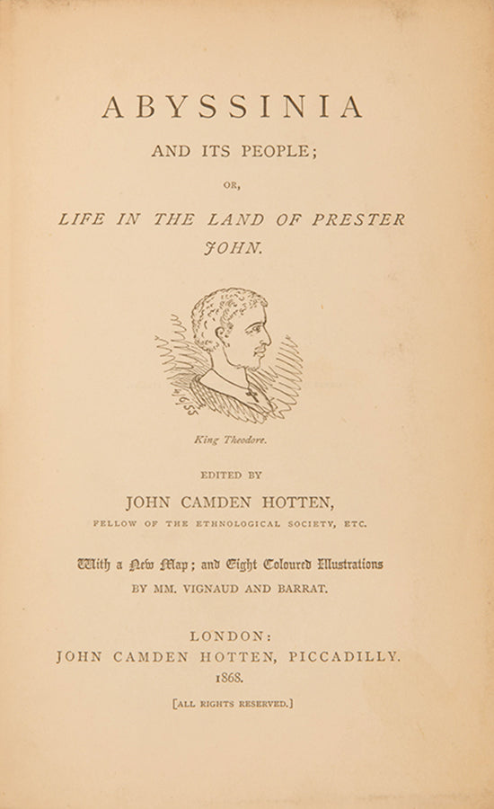 First edition of J. C. Hotten's Abyssinia and its people, 