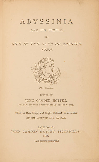 First edition of J. C. Hotten's Abyssinia and its people, 