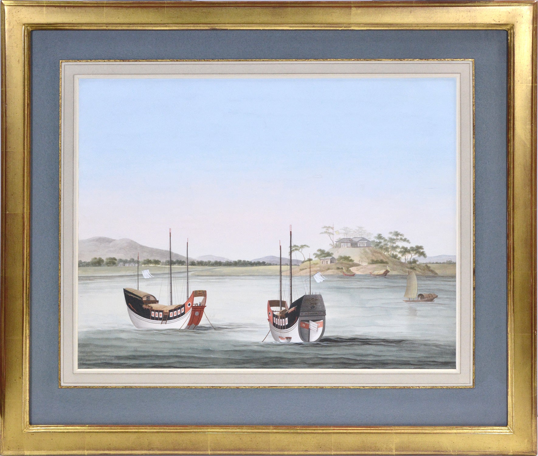 Well executed and highly atmospheric watercolours capturing the importance of the river for trade in early nineteenth- century China.