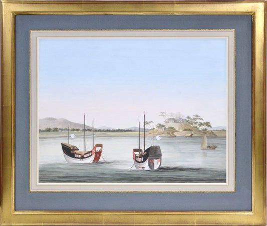 Well executed and highly atmospheric watercolours capturing the importance of the river for trade in early nineteenth- century China.