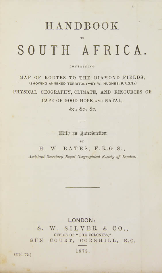 A rare first edition of this very detailed and comprehensive guide to South Africa.