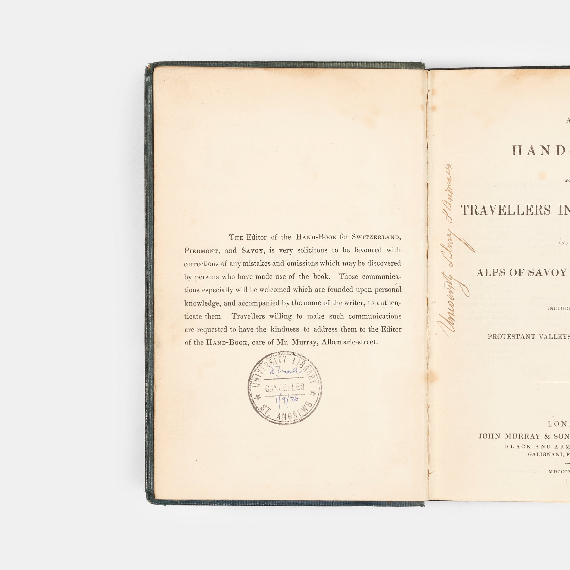 Rare First Edition. Written by John Murray III. 