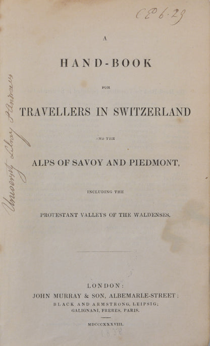 Rare First Edition. Written by John Murray III. 