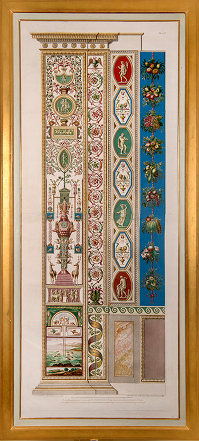 A complete set of pilasters from the first part of the Loggie di Rafaele nel Vaticano series, with vibrant original colours.