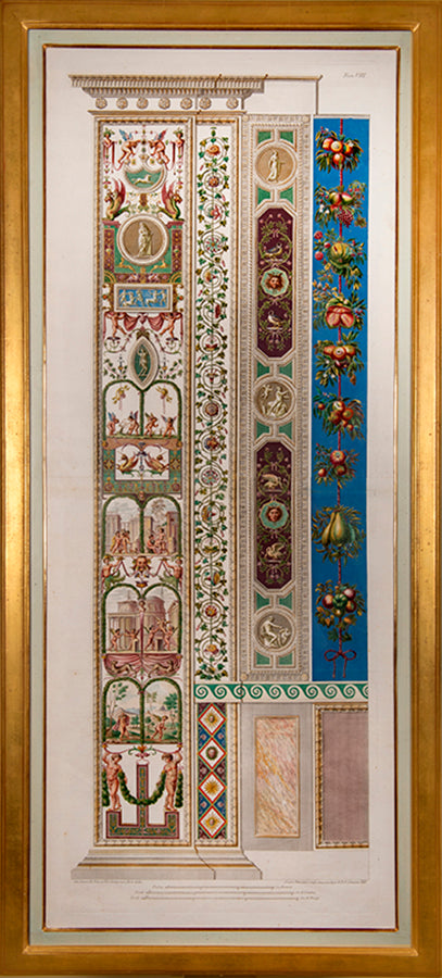 A complete set of pilasters from the first part of the Loggie di Rafaele nel Vaticano series, with vibrant original colours.
