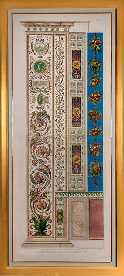 A complete set of pilasters from the first part of the Loggie di Rafaele nel Vaticano series, with vibrant original colours.