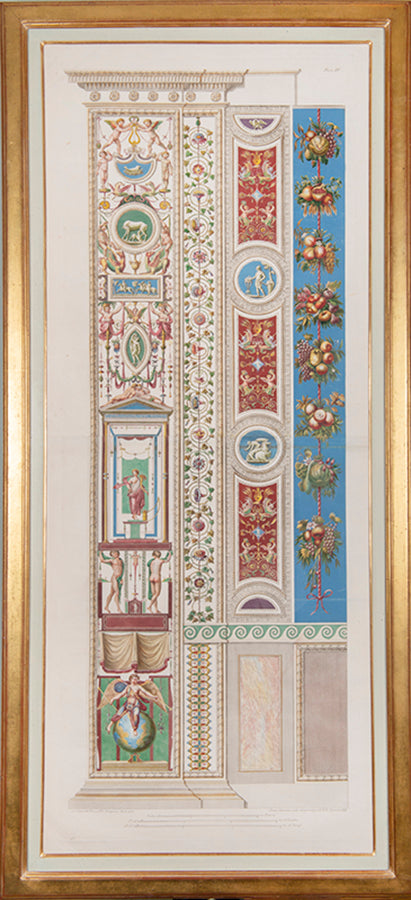 A complete set of pilasters from the first part of the Loggie di Rafaele nel Vaticano series, with vibrant original colours.