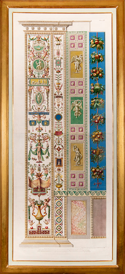 A complete set of pilasters from the first part of the Loggie di Rafaele nel Vaticano series, with vibrant original colours.