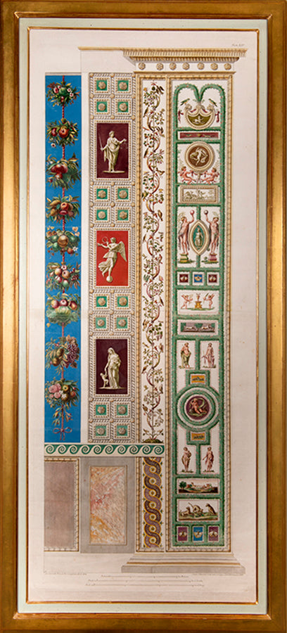 A complete set of pilasters from the first part of the Loggie di Rafaele nel Vaticano series, with vibrant original colours.
