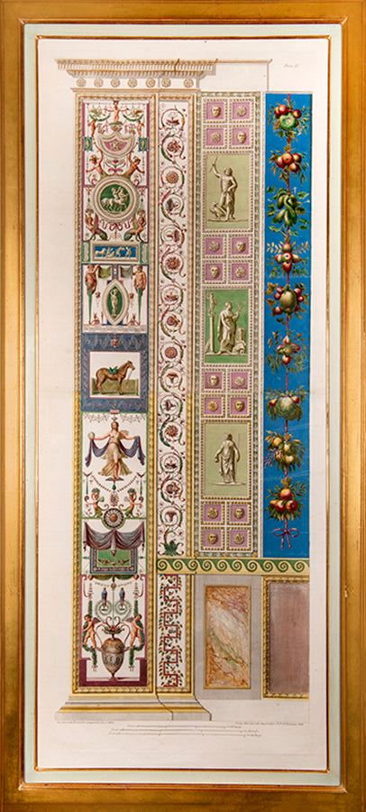 A complete set of pilasters from the first part of the Loggie di Rafaele nel Vaticano series, with vibrant original colours.