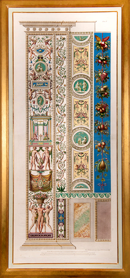 A complete set of pilasters from the first part of the Loggie di Rafaele nel Vaticano series, with vibrant original colours.