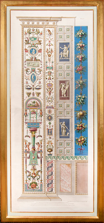 A complete set of pilasters from the first part of the Loggie di Rafaele nel Vaticano series, with vibrant original colours.