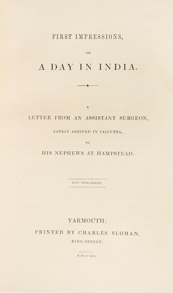 A family copy of a typically scarce Dawson Turner production. Inscribed: 'To my dear daughter M. A. T. / D. T. editor.'  D.T. is Dawson Turner (1775-1858)