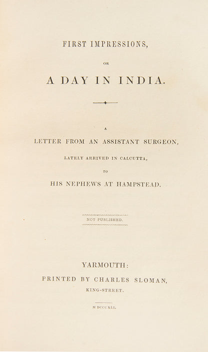 A family copy of a typically scarce Dawson Turner production. Inscribed: 'To my dear daughter M. A. T. / D. T. editor.'  D.T. is Dawson Turner (1775-1858)