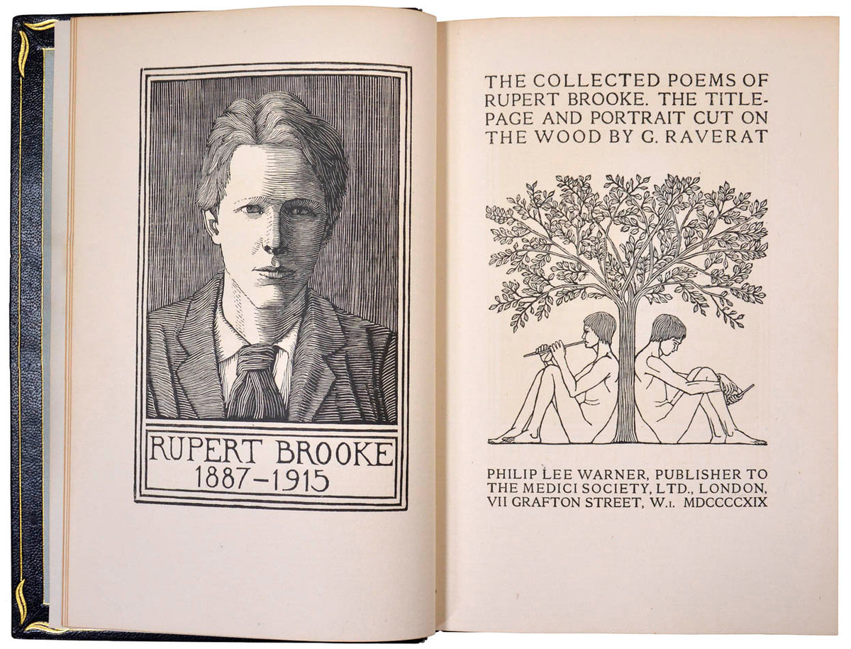Limited edition of The Collected Poems of Rupert Brooke publisehd in London in 1919 and bound for Asprey.