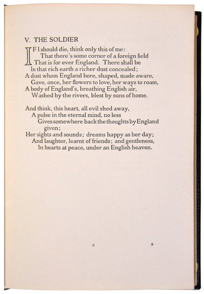 Limited edition of The Collected Poems of Rupert Brooke publisehd in London in 1919 and bound for Asprey.