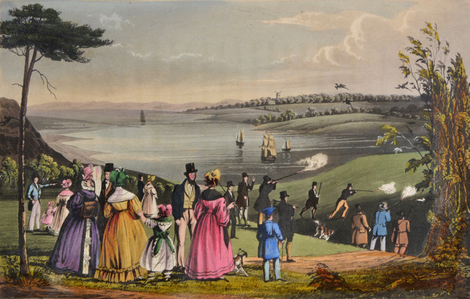 15 hand-coloured aquatints by Rawlins, publisher's green morocco, a very good copy