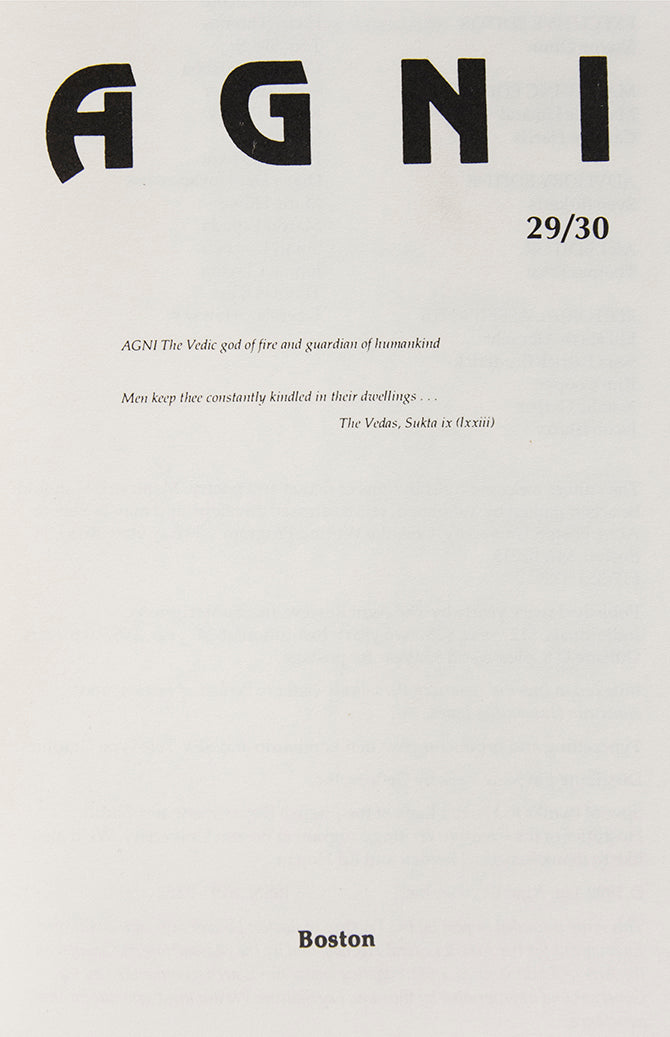 First edition of From Squarings by Seamus Heaney in Agni 29/30.