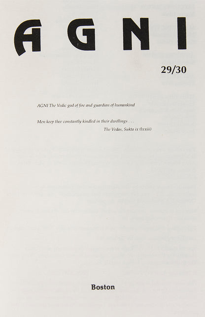 First edition of From Squarings by Seamus Heaney in Agni 29/30.