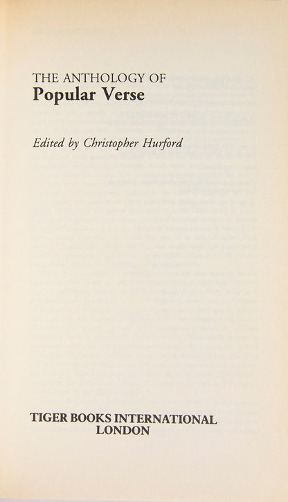 First edition of The Anthology of Popular Verse by Seamus Heaney.