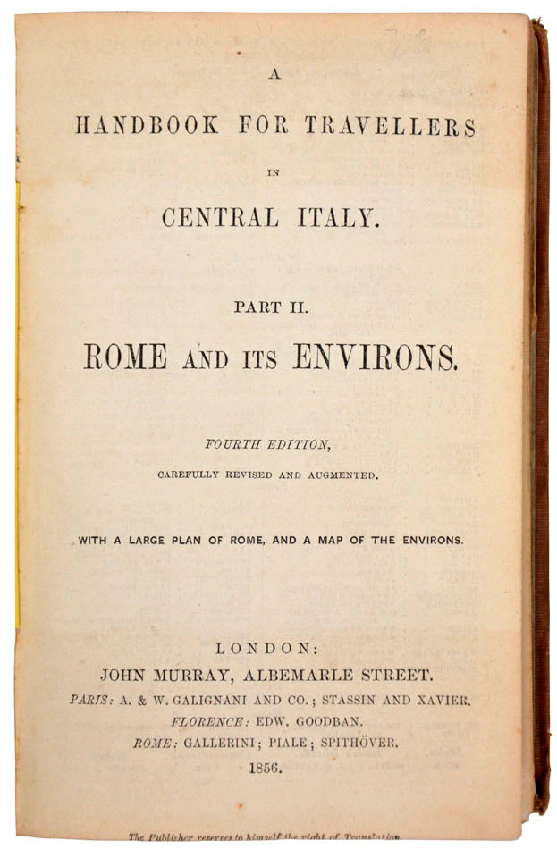 Rare to find both volumes of Central Italy. The plans include Bologna, Siena and the Vatican. 