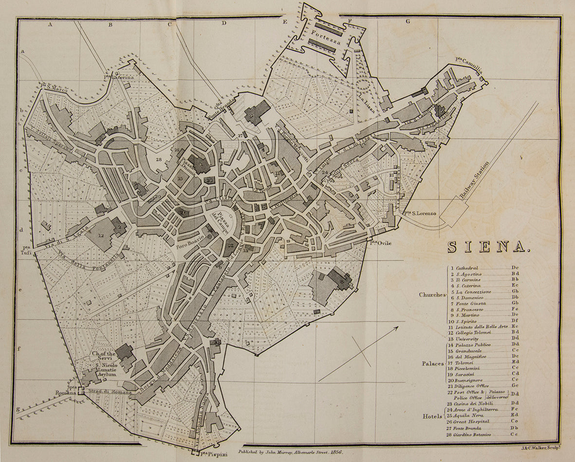 Rare to find both volumes of Central Italy. The plans include Bologna, Siena and the Vatican. 