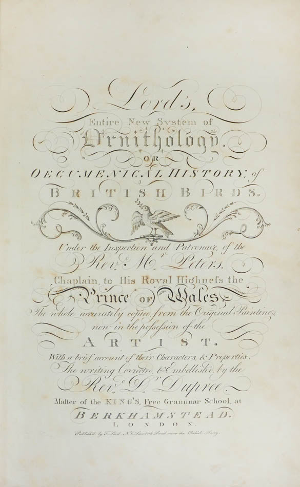 Lord's entire new system of ornithology.