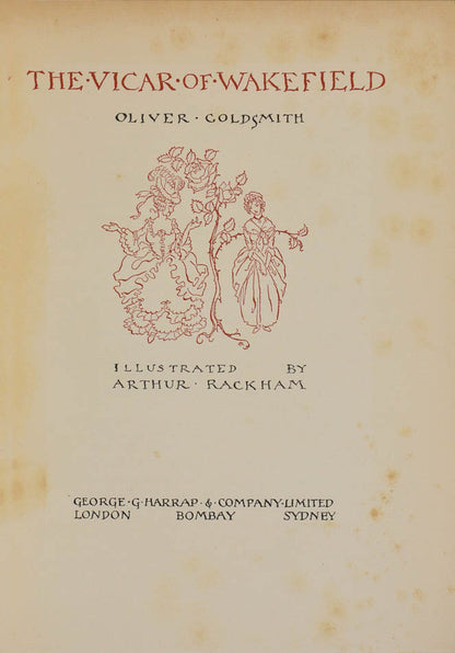 The specially bound deluxe issue of Rackham's illustrated edition of The Vicar of Wakefield by Oliver Goldsmith.