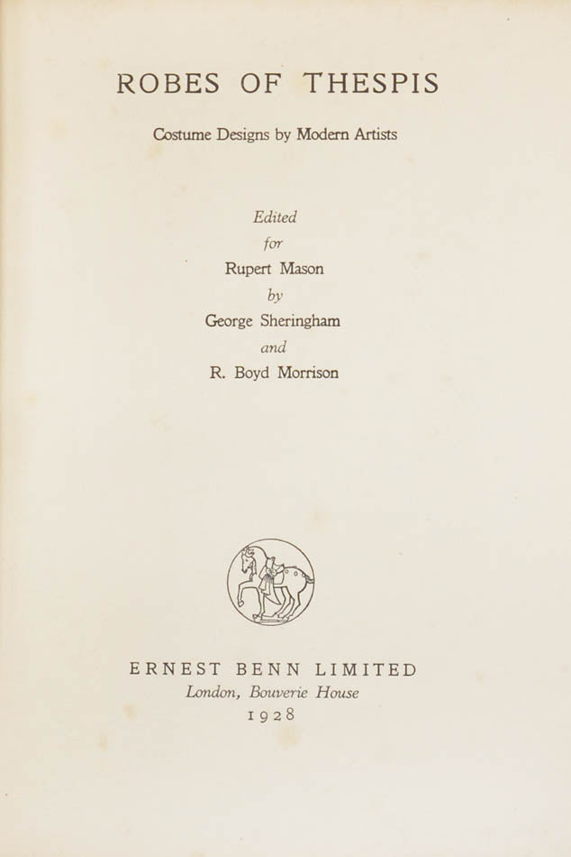 Costume design by modern artists, including Beerbohm, Gordon Craig, Dulac, Ricketts, Paul Nash and many others.
