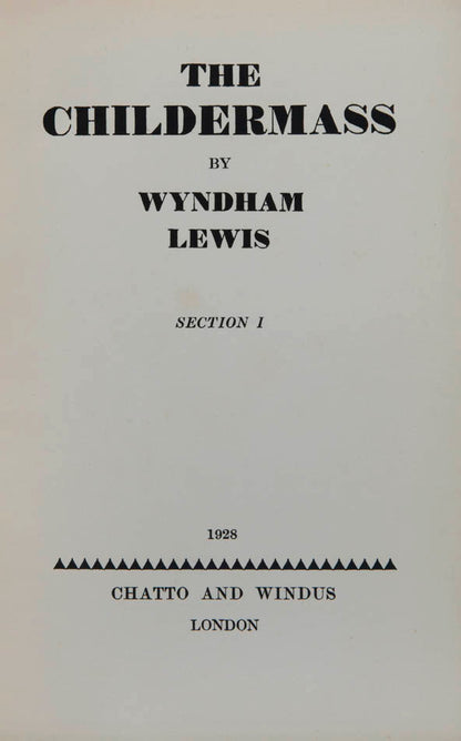 The special limited edition of the first part of Wyndham Lewis' trilogy The Human Age, published simultaneously with an ordinary edition.