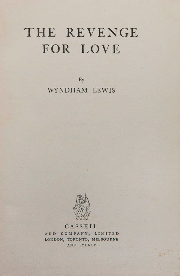 A fine copy of one of Lewis's greatest works, written during 1934-35; publication of The Revenge for Love was constantly delayed due to libellous passages.