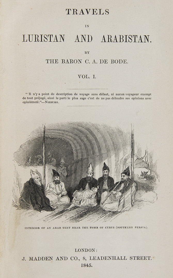 A member of the Russian legation at Tehran, travelled from Tehran to Isfahan, Persepolis, Shiraz, Kazeroun, Shushtar, Susa, Khorramabad and back to Tehran.