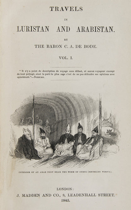 A member of the Russian legation at Tehran, travelled from Tehran to Isfahan, Persepolis, Shiraz, Kazeroun, Shushtar, Susa, Khorramabad and back to Tehran.