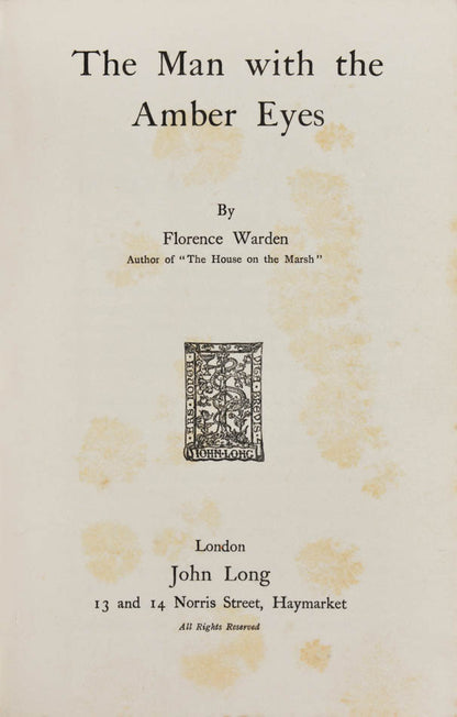 Two attractive first editions of this Edwardian murder-mystery by a female author. From the collection of renowned crime fiction collector, Otto Penzler.