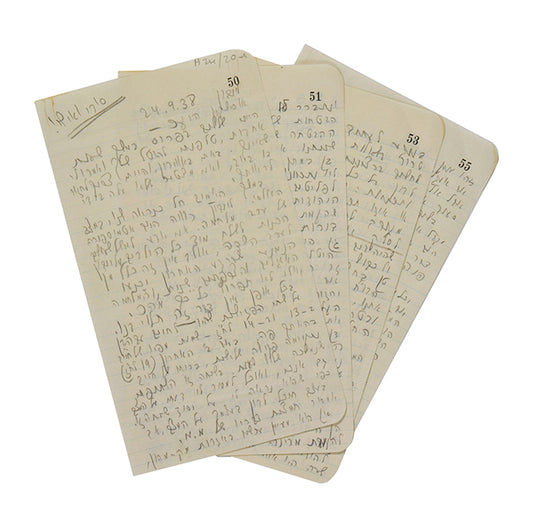 Important handwritten letter written by David Ben-Gurion to Menahem Ussishkin before the outbreak of World War II.